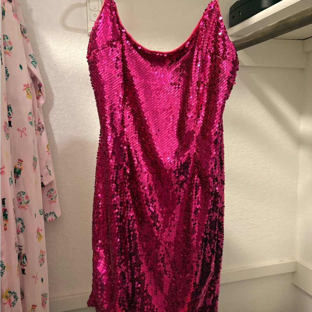Superdown Fuchsia Sequin Mini Dress